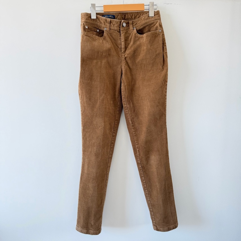 Brooks Brothers Brown Corduroy Pants Slim Straight Mid Rise Size 4 - Picture 2 of 11